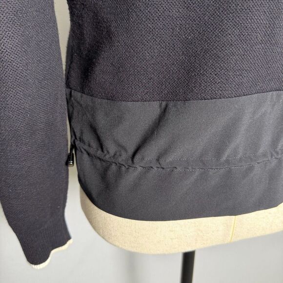 Athleta Venture Sweater Jacket Shacket, Sz XS, Black & White, Drawstring Waist - Picture 7 of 16